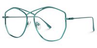 Hicks - Geometric Blue Eyeglasses | Vooglam Front View