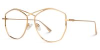 Hicks - Geometric Gold Eyeglasses | Vooglam Front View
