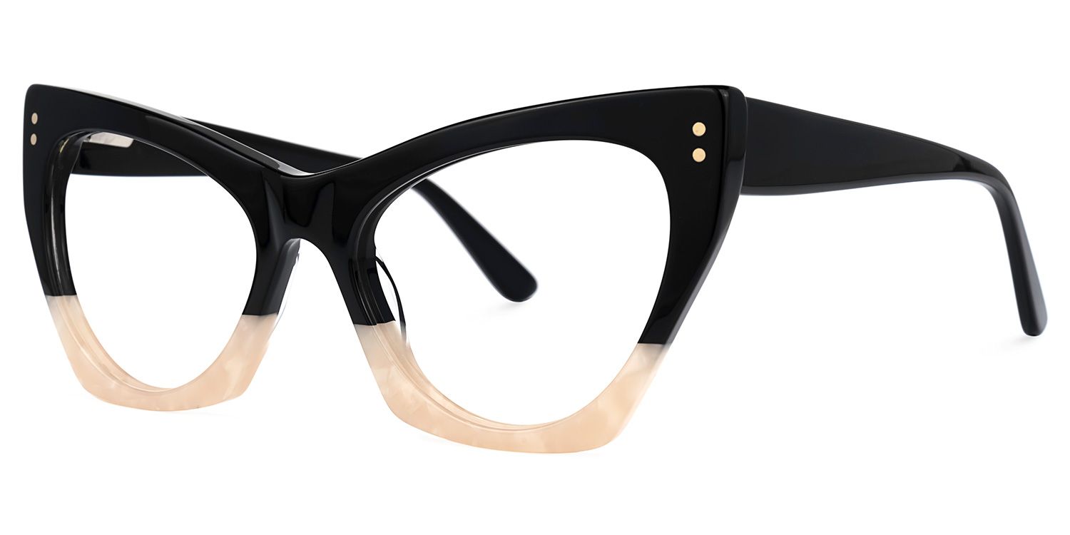 Viana - Cat Eye Black Eyeglasses | Vooglam Front View