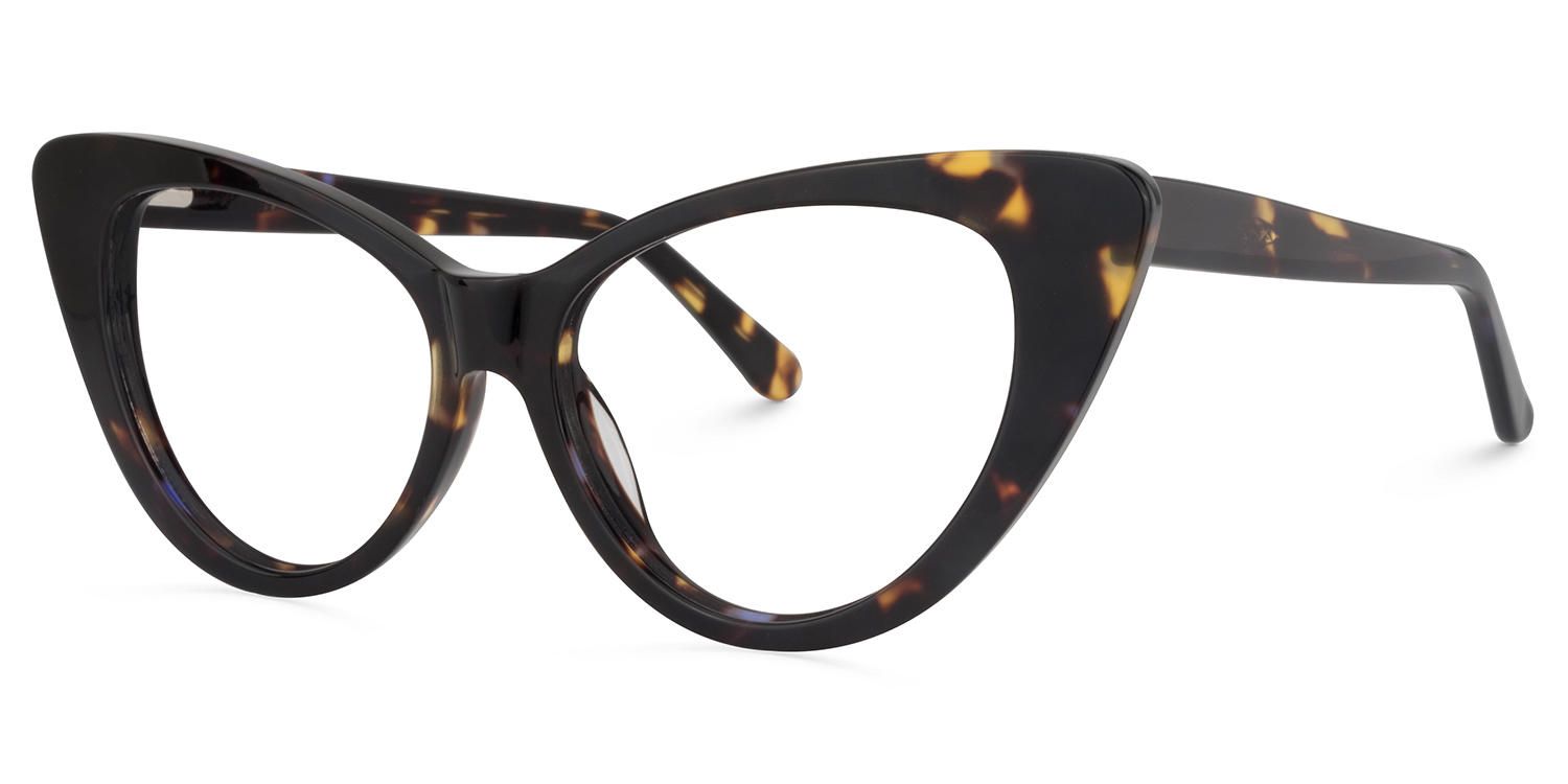 Cute Cat Eye Gold/Tortoise Eyeglasses│Vooglam Optical Glasses Front View