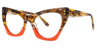 Viana - Cat Eye Two-tone Eyeglasses | Vooglam Front View