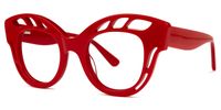 Wimberly - Cat Eye Red Eyeglasses | Vooglam Front View