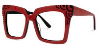 Yamizka - Square Red Eyeglasses | Vooglam Front View