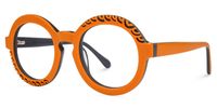 Marcela - Round Orange Eyeglasses | Vooglam Front View