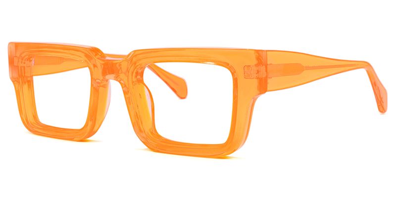 Cherie - Vibrant Orange Chunky Bold Square Glasses