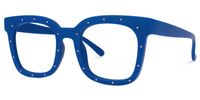 Square Blue Eyeglasses | Vooglam.com Front View