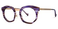 Basisky - Geometric Purple Eyeglasses | Vooglam Front View