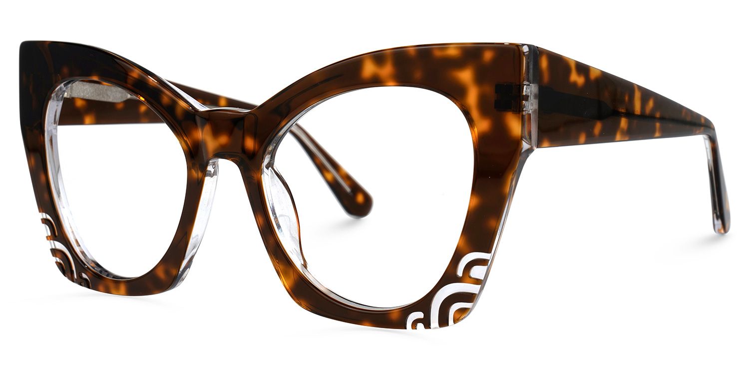 Lozano - Cat Eye Tortoise Eyeglasses | Vooglam Front View