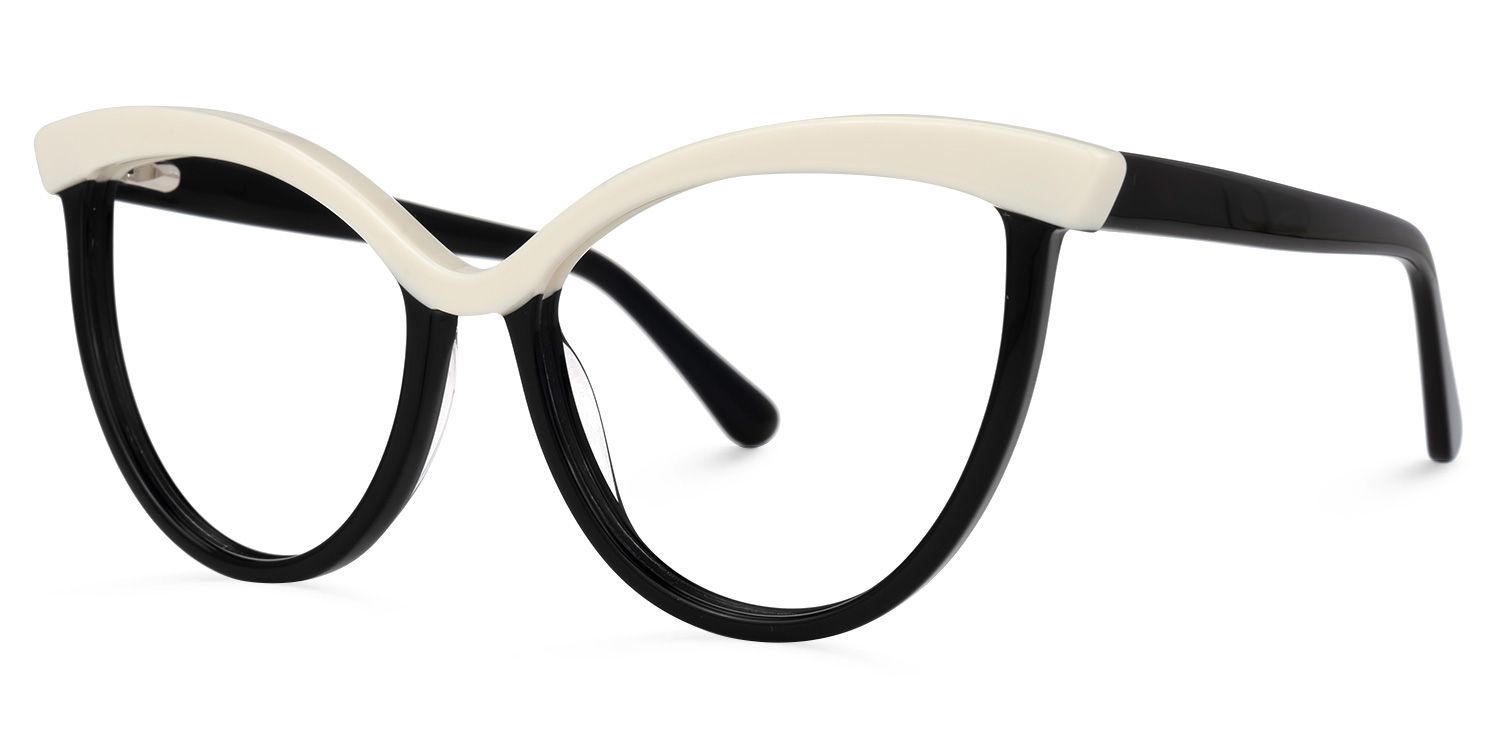 Florido - Cat Eye White Eyeglasses | Vooglam Front View