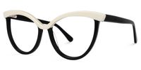 Florido - Cat Eye White Eyeglasses | Vooglam Front View