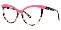 Florido - Cat Eye Pink Eyeglasses | Vooglam Front View