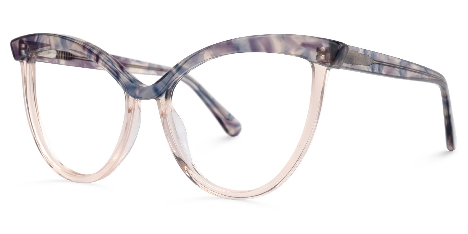Florido - Cat Eye Floral Eyeglasses | Vooglam Front View
