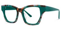 Velasco - Square Green/Floral Eyeglasses | Vooglam Front View