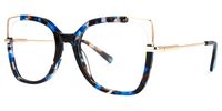 Nunes - Square Blue/Black Eyeglasses | Vooglam Front View