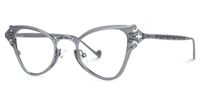 Chuchin - Cat Eye Grey Eyeglasses | Vooglam Front View