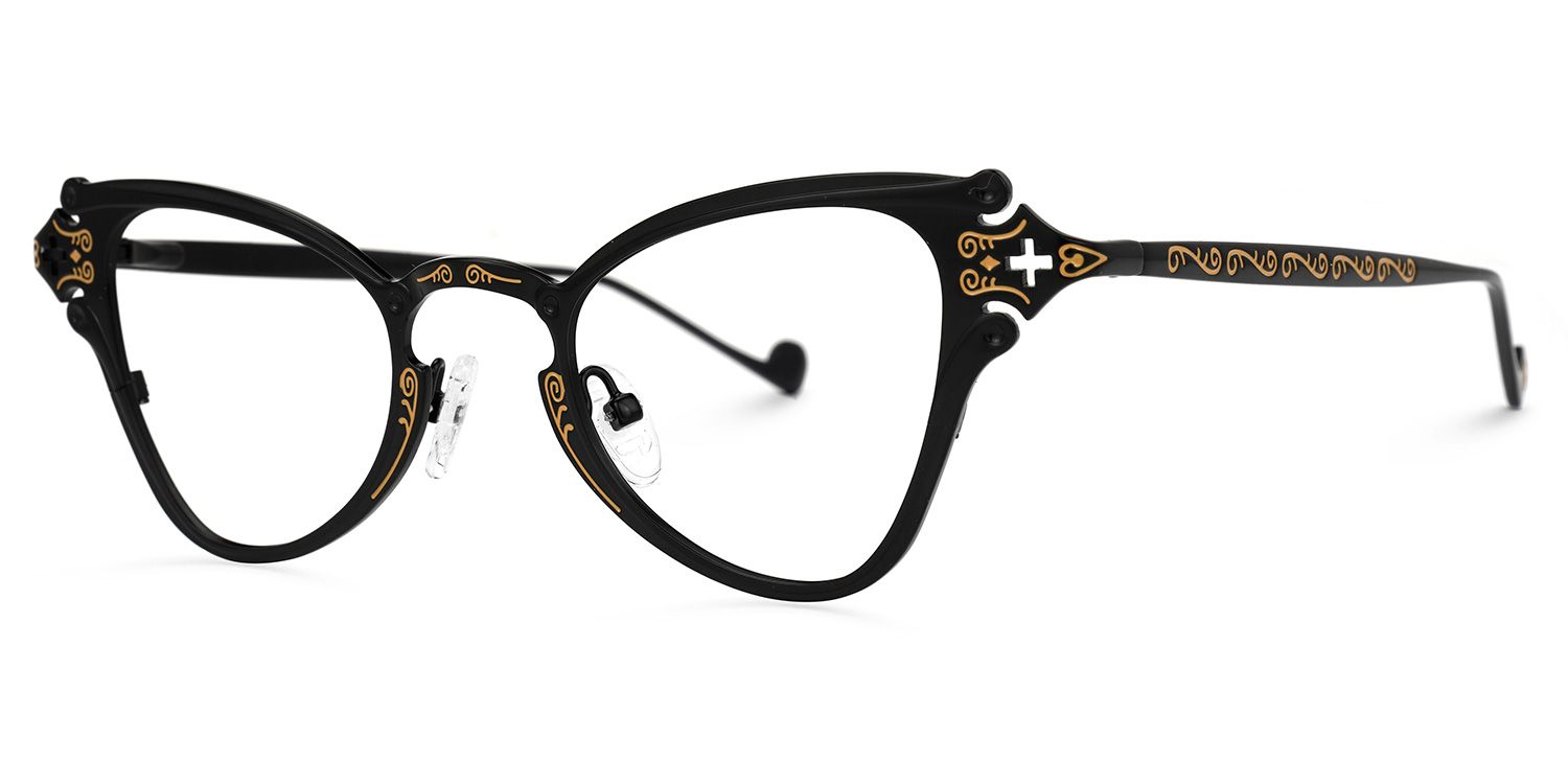 Chuchin - Cat Eye Black Eyeglasses | Vooglam Front View