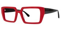 Aponte - Rectangle Red Eyeglasses | Vooglam Front View