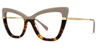 Lunsford - Cat Eye Brown/Tortoise Two-tone Eyeglasses | Vooglam Front View