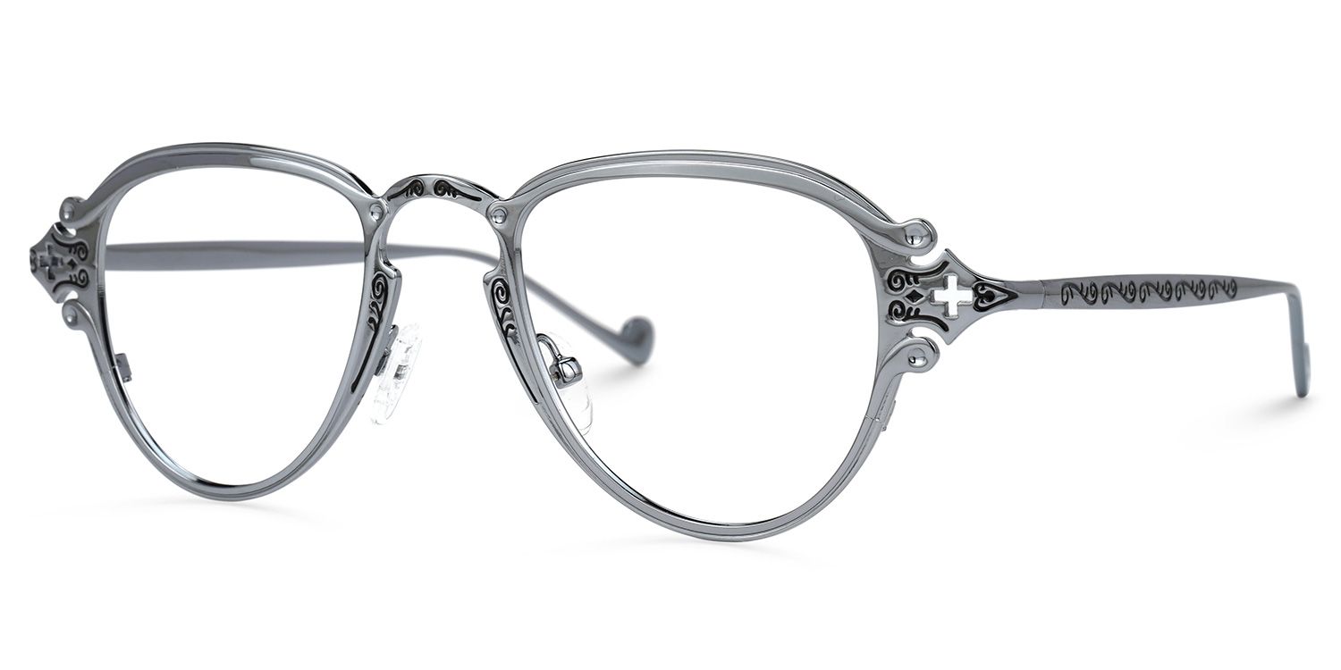 Twyman - Aviator Grey Eyeglasses | Vooglam Front View