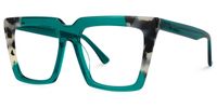 Zamudio - Square Green Eyeglasses | Vooglam Front View