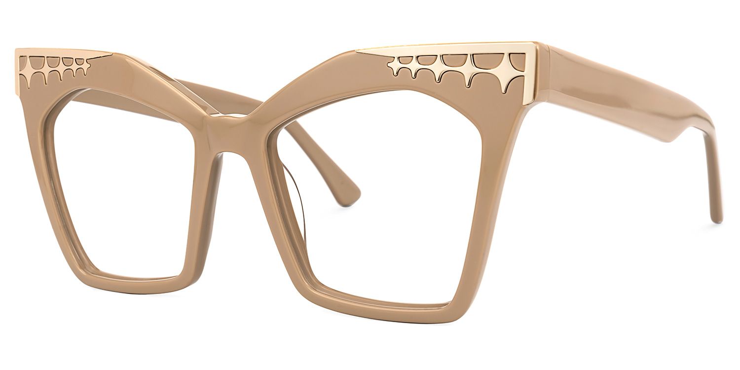 Berton - Square Brown Eyeglasses | Vooglam Front View