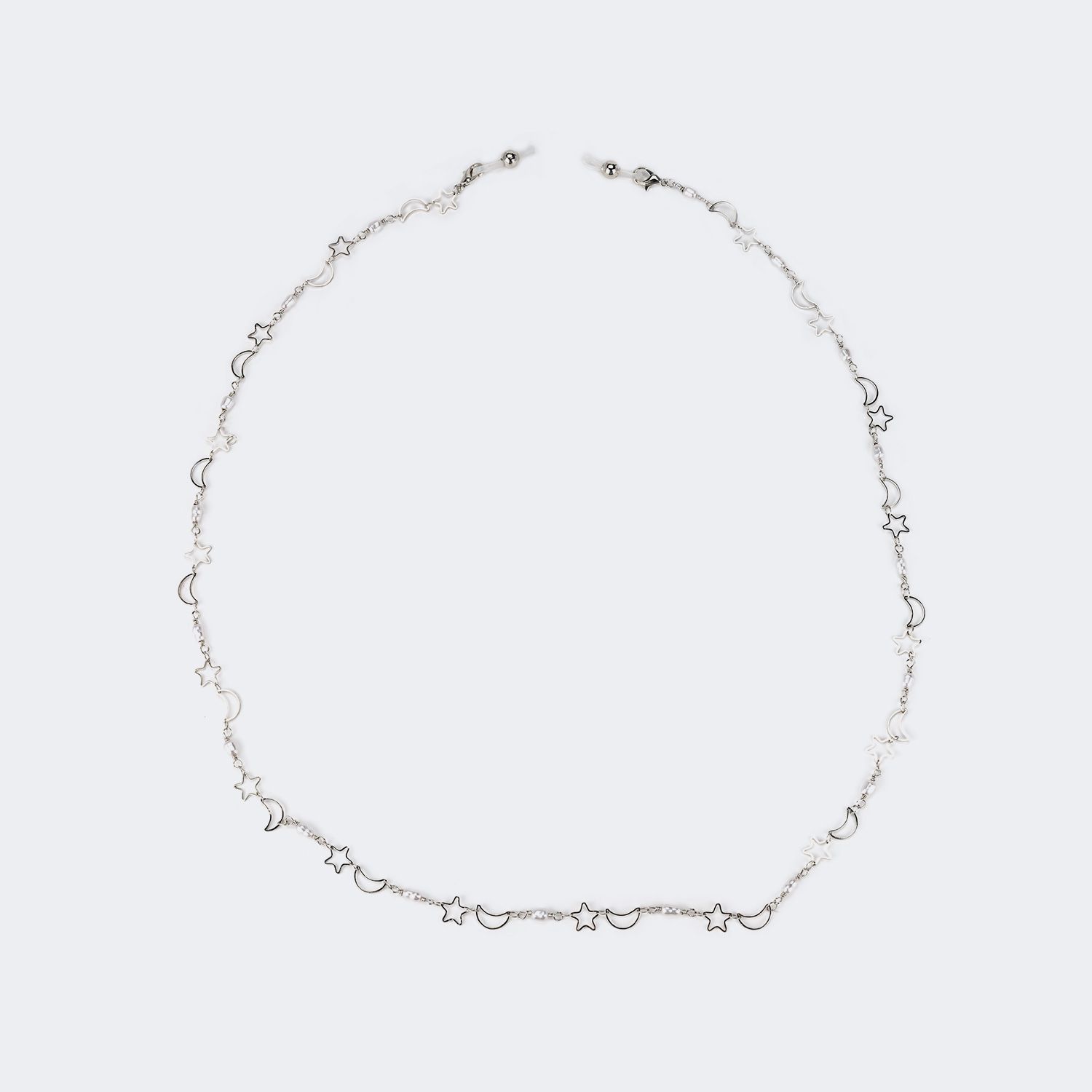 Lightweight Silver Glasses Chains | Vooglam.com Front View