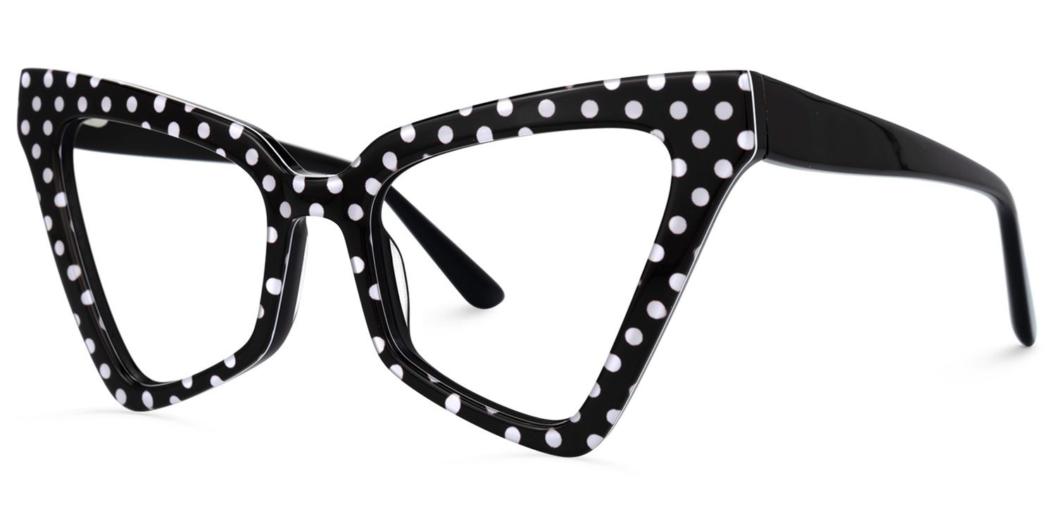 Raphael - Butterfly Black/White Pattern Eyeglasses | Vooglam Front View