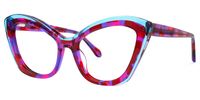 Gonzales - Cat Eye Purple/Floral Eyeglasses | Vooglam Front View