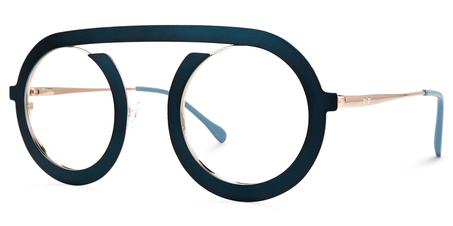 Crespo - Aviator Blue Eyeglasses | Vooglam Front View