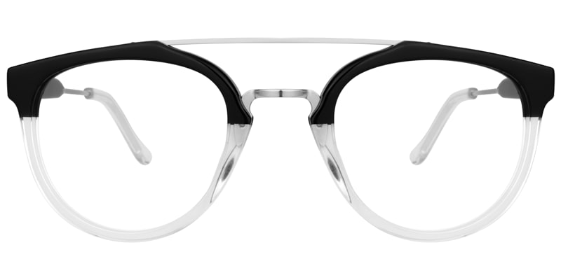 Edith Aviator Black/Crystal Eyeglasses - 1