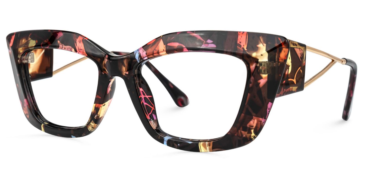 Walburga -Bold Walburga Flower Print Eyeglasses | Vooglam Front View