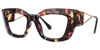 Walburga -Bold Walburga Flower Print Eyeglasses | Vooglam Front View