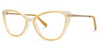 Mendoza - Cat Eye Yellow Eyeglasses | Vooglam Front View