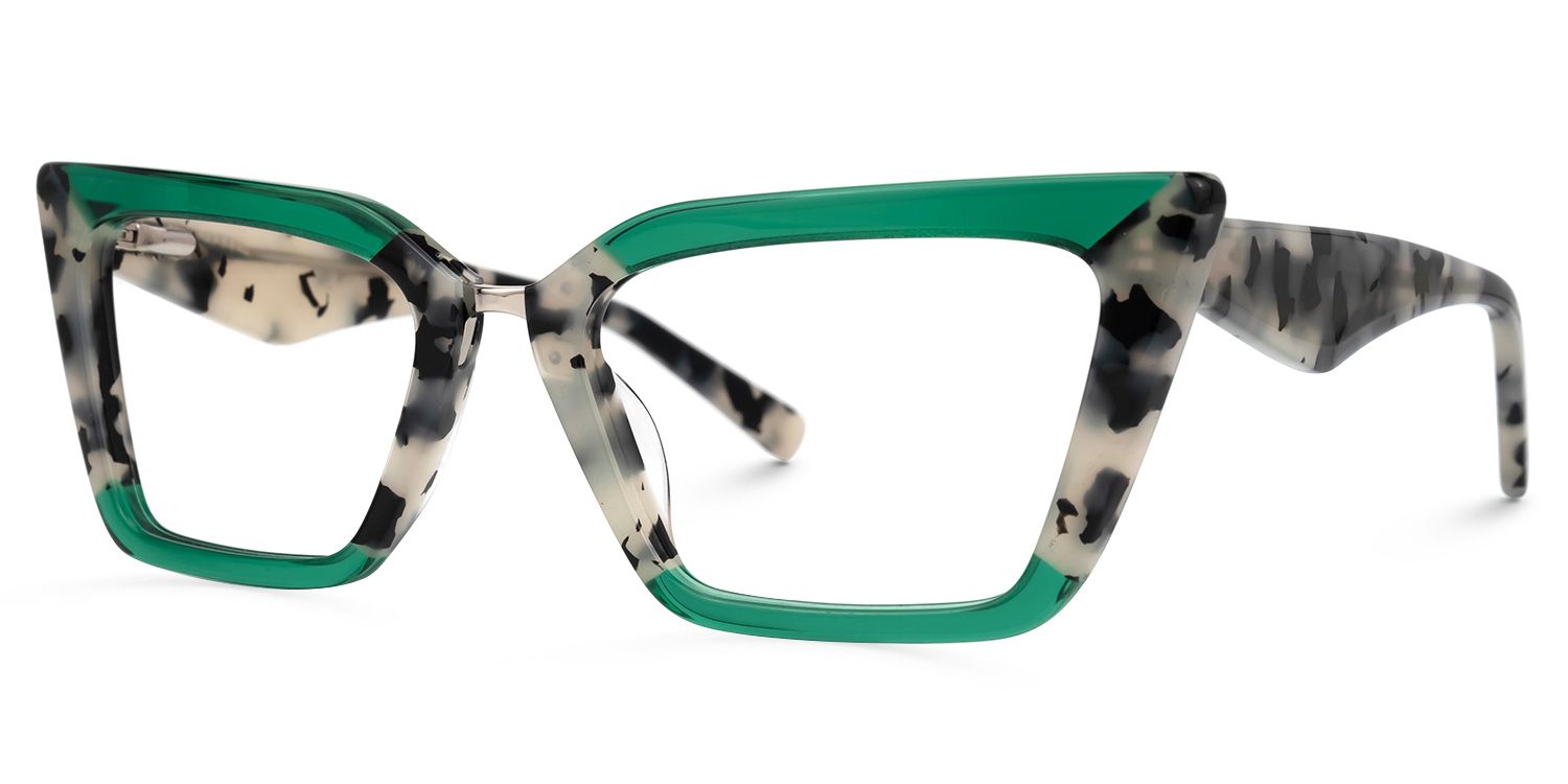 Petrie - Avant Grarde Green Tortoiseshell Eyeglasses | Vooglam Front View