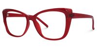 Square Red Eyeglasses | Vooglam.com Front View