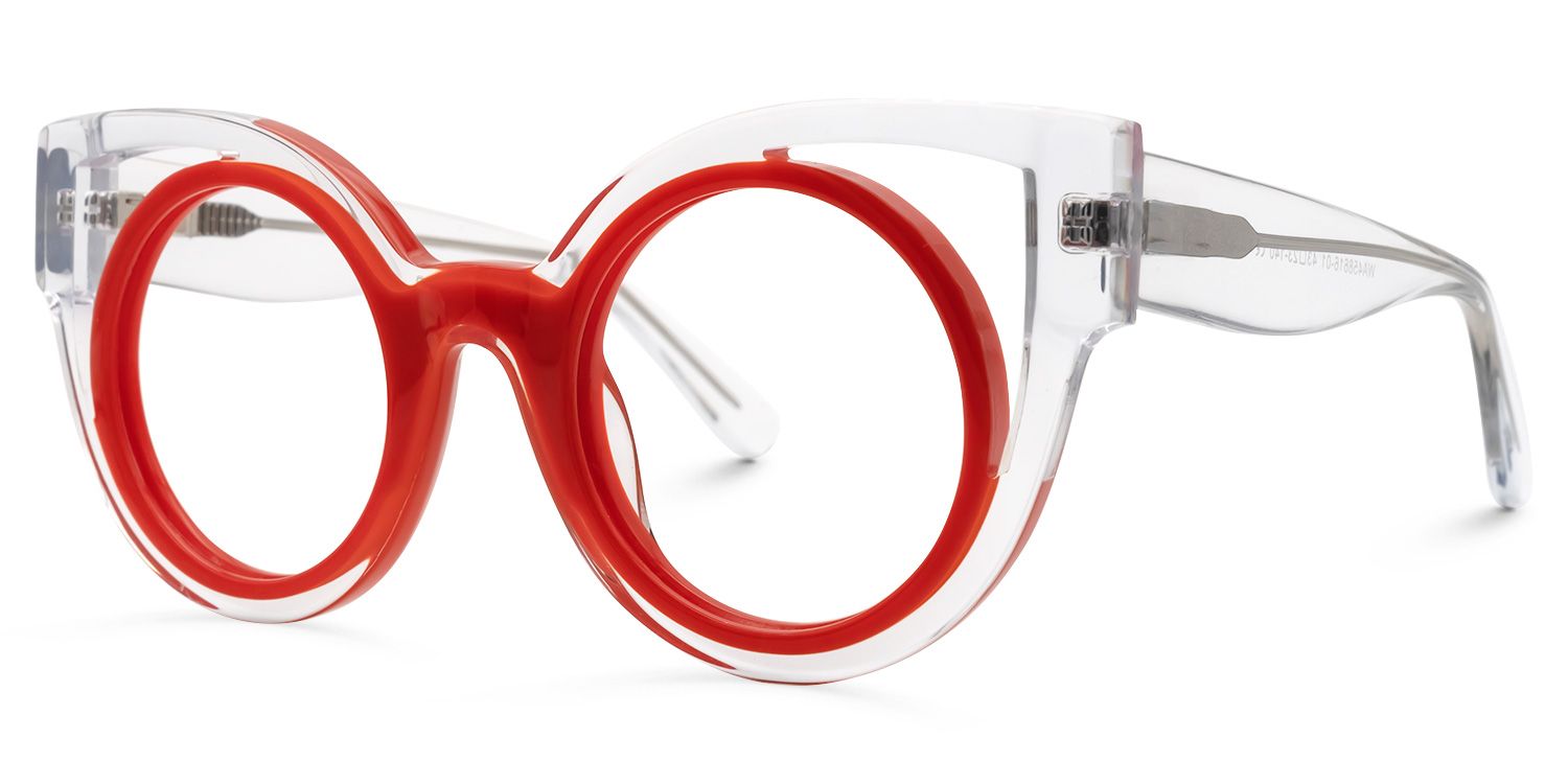 Carreras - Cat Eye Red Eyeglasses | Vooglam Front View
