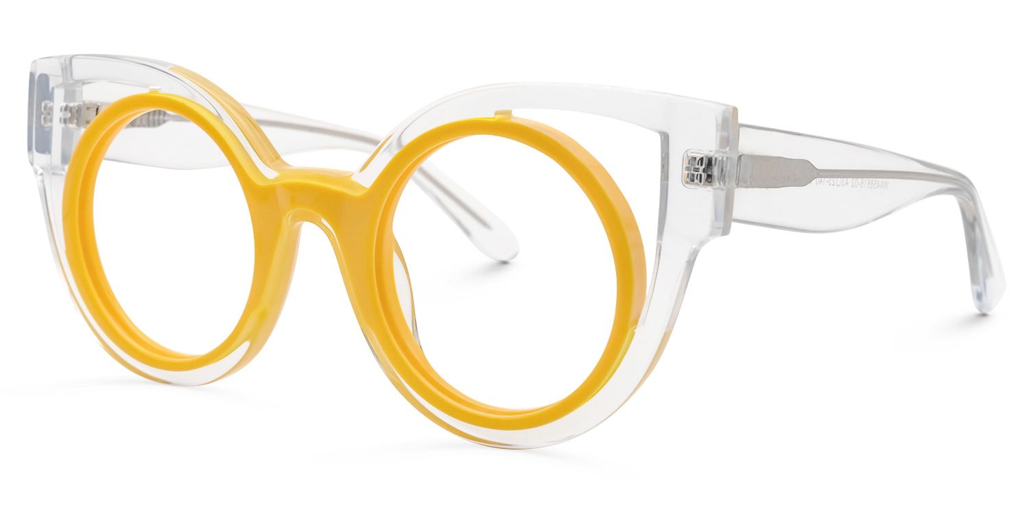 Yellow Spectacles Carreras - Cat Eye Yellow Eyeglasses | Vooglam