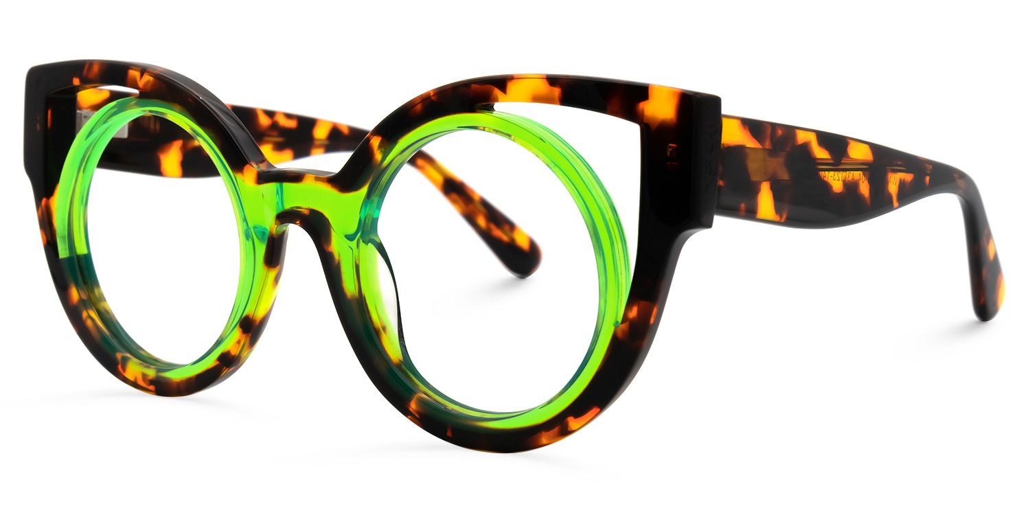 Carreras - Cat Eye Green Eyeglasses | Vooglam Front View