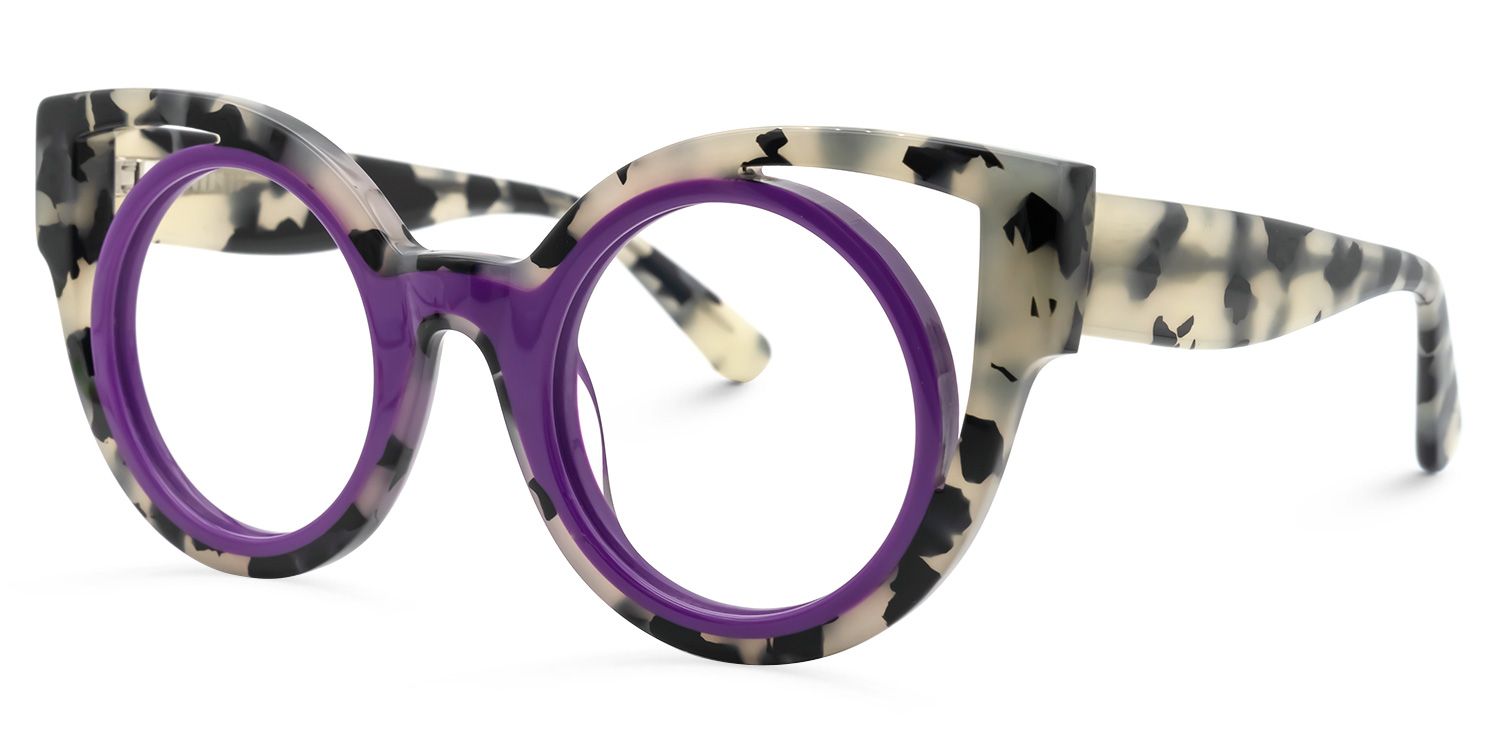 Carreras - Cat Eye Purple Eyeglasses | Vooglam Front View