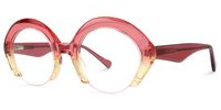 Thompson - Round Red/Yellow Eyeglasses | Vooglam Front View