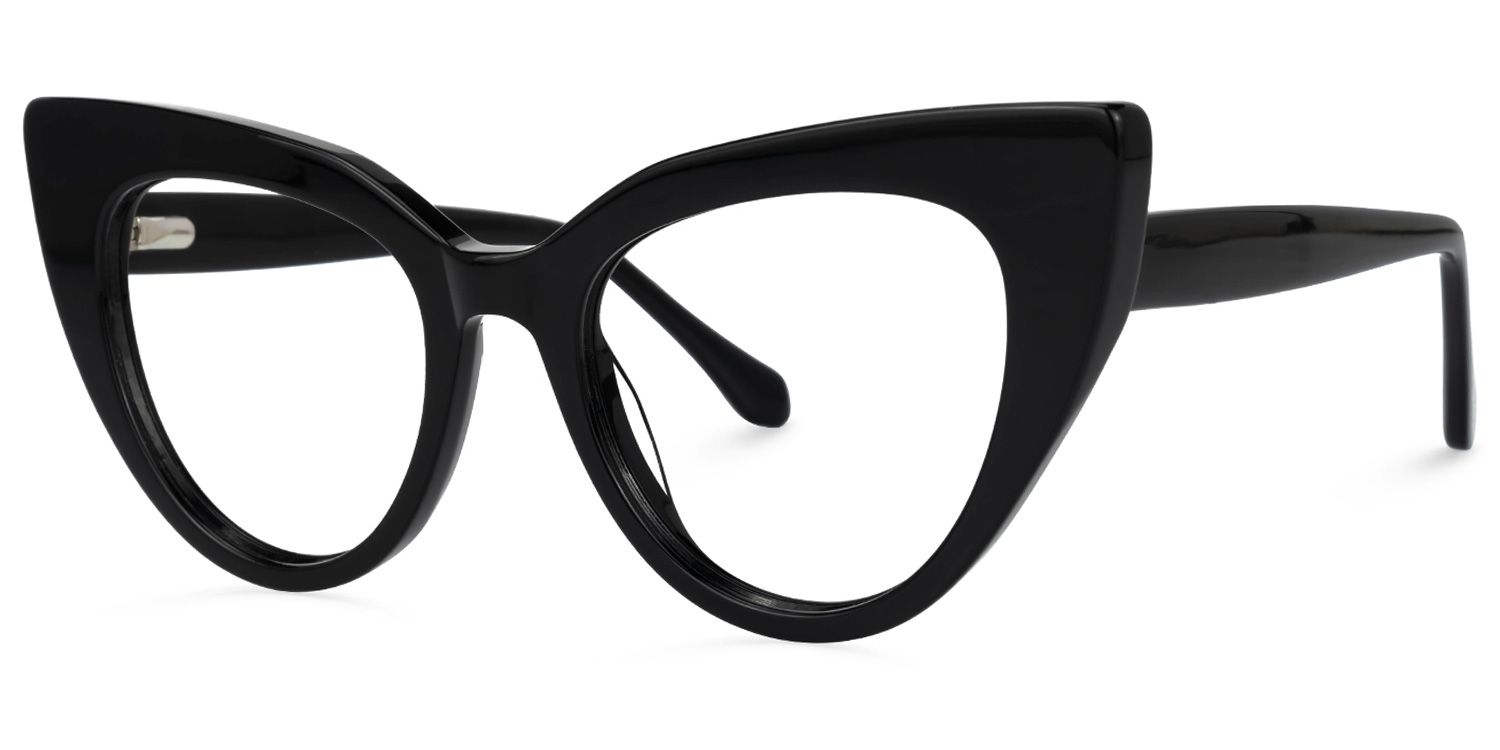 Shawana - Cat Eye Black Eyeglasses | Vooglam Front View