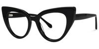 Shawana - Cat Eye Black Eyeglasses | Vooglam Front View