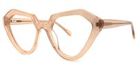 Farhana - Geometric Brown Eyeglasses | Vooglam Front View