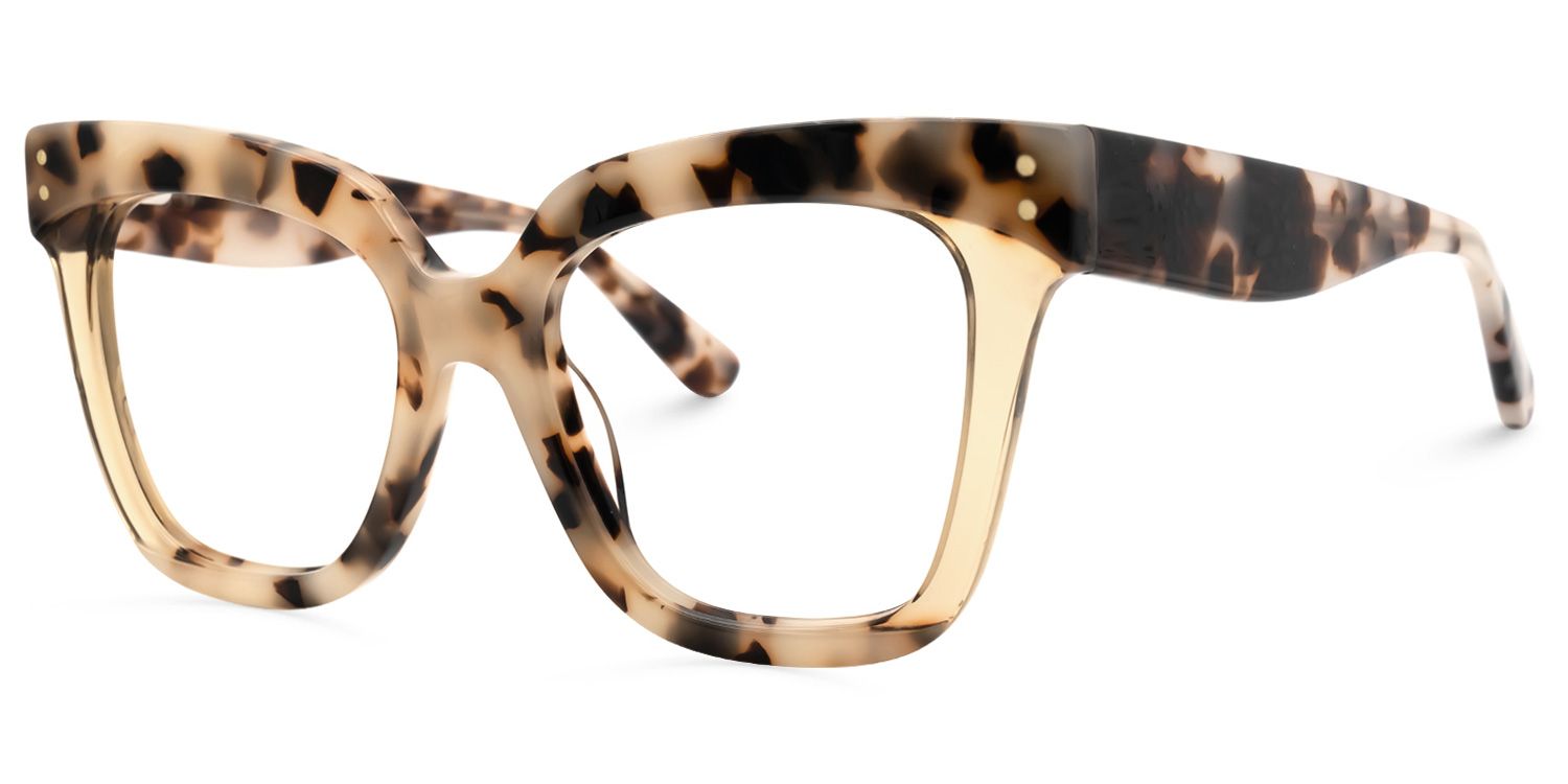 Osborne - Square Brown/Tortoise Two-tone Eyeglasses by Vooglam - Front View