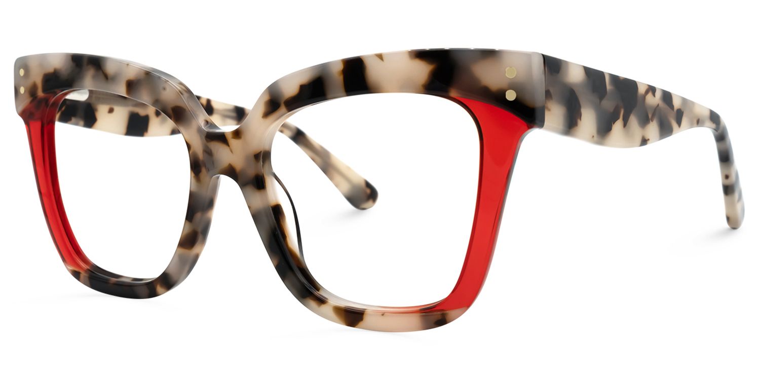Osborne - Square Red/Tortoise Two-tone Eyeglasses | Vooglam Front View