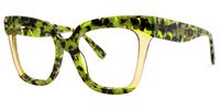 Osborne - Square Green/Tortoise Two-tone Eyeglasses | Vooglam Front View