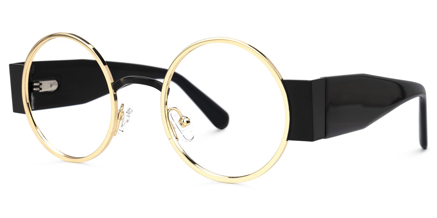 Ceballos - Round Gold Eyeglasses | Vooglam Front View