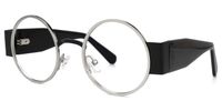 Ceballos - Round Silver Eyeglasses | Vooglam Front View