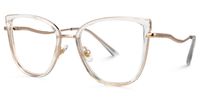 Rosario - Cat Eye Crystal Eyeglasses | Vooglam Front View
