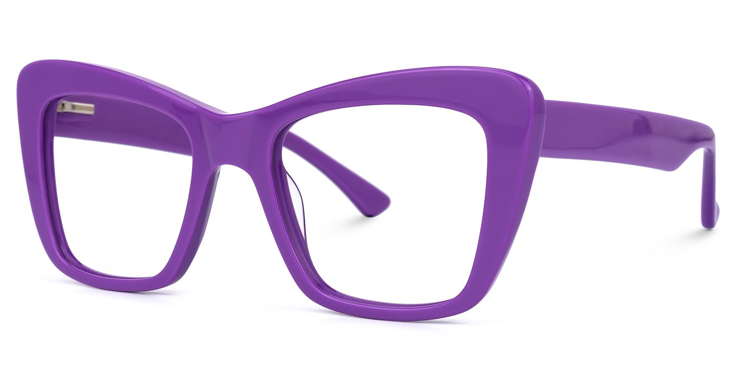 Dewanna - Rectangle Purple Eyeglasses | Vooglam Front View